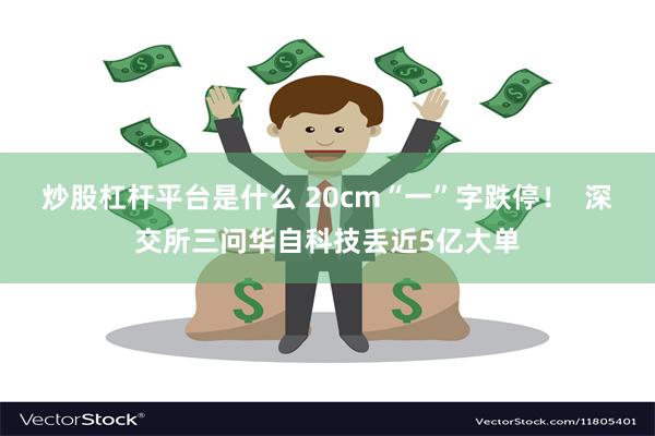 炒股杠杆平台是什么 20cm“一”字跌停！  深交所三问华自科技丢近5亿大单