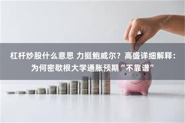 杠杆炒股什么意思 力挺鲍威尔？高盛详细解释：为何密歇根大学通胀预期“不靠谱”