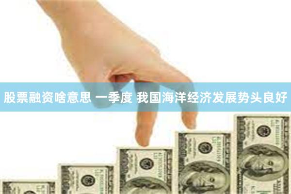 股票融资啥意思 一季度 我国海洋经济发展势头良好