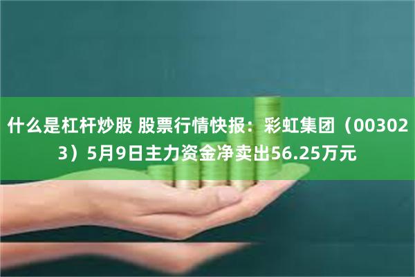 什么是杠杆炒股 股票行情快报：彩虹集团（003023）5月9日主力资金净卖出56.25万元